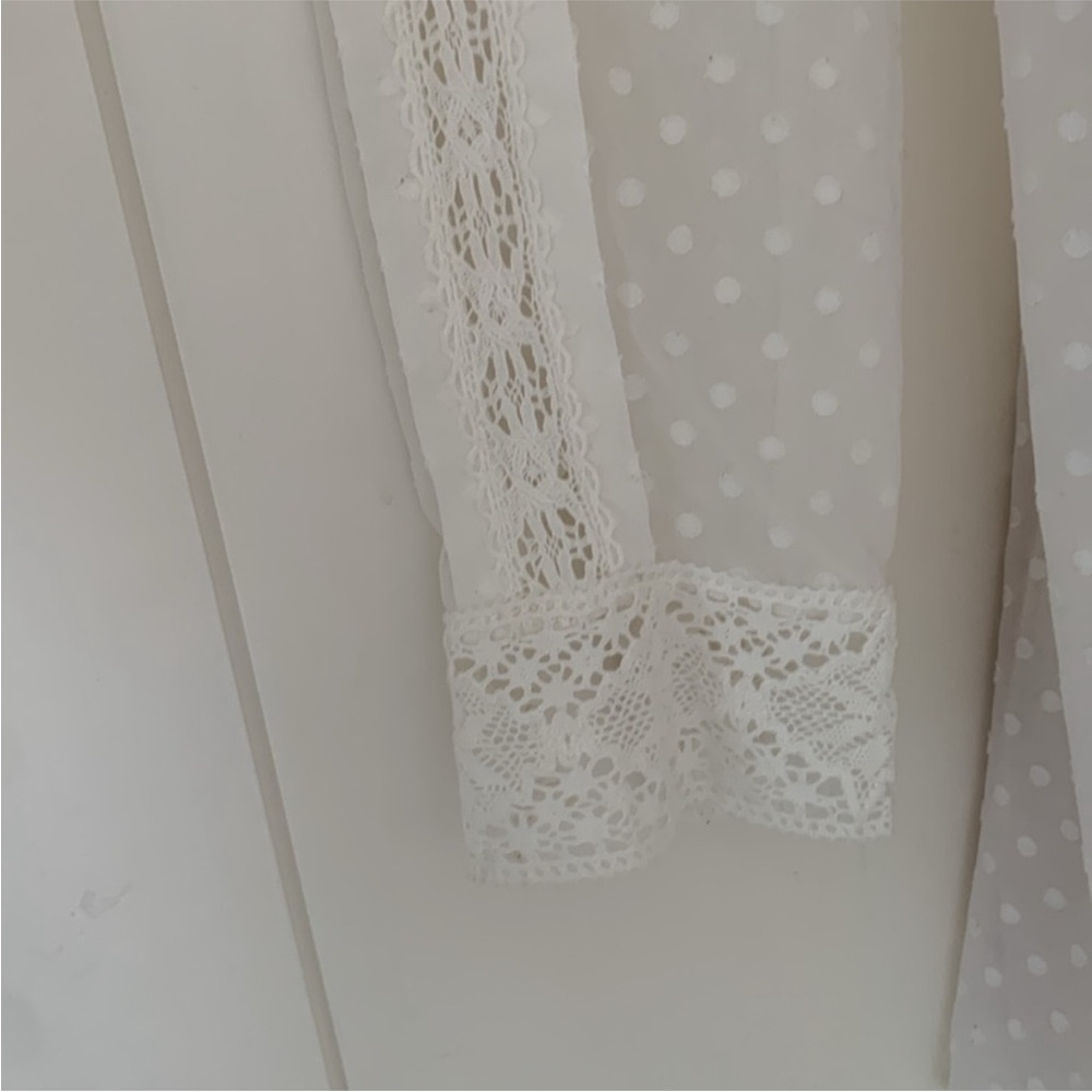 Somerset By Alice Temperley Ivory Dot Sheer Long Sleeve Kate Middleton Blouse 6 - Picture 9 of 14